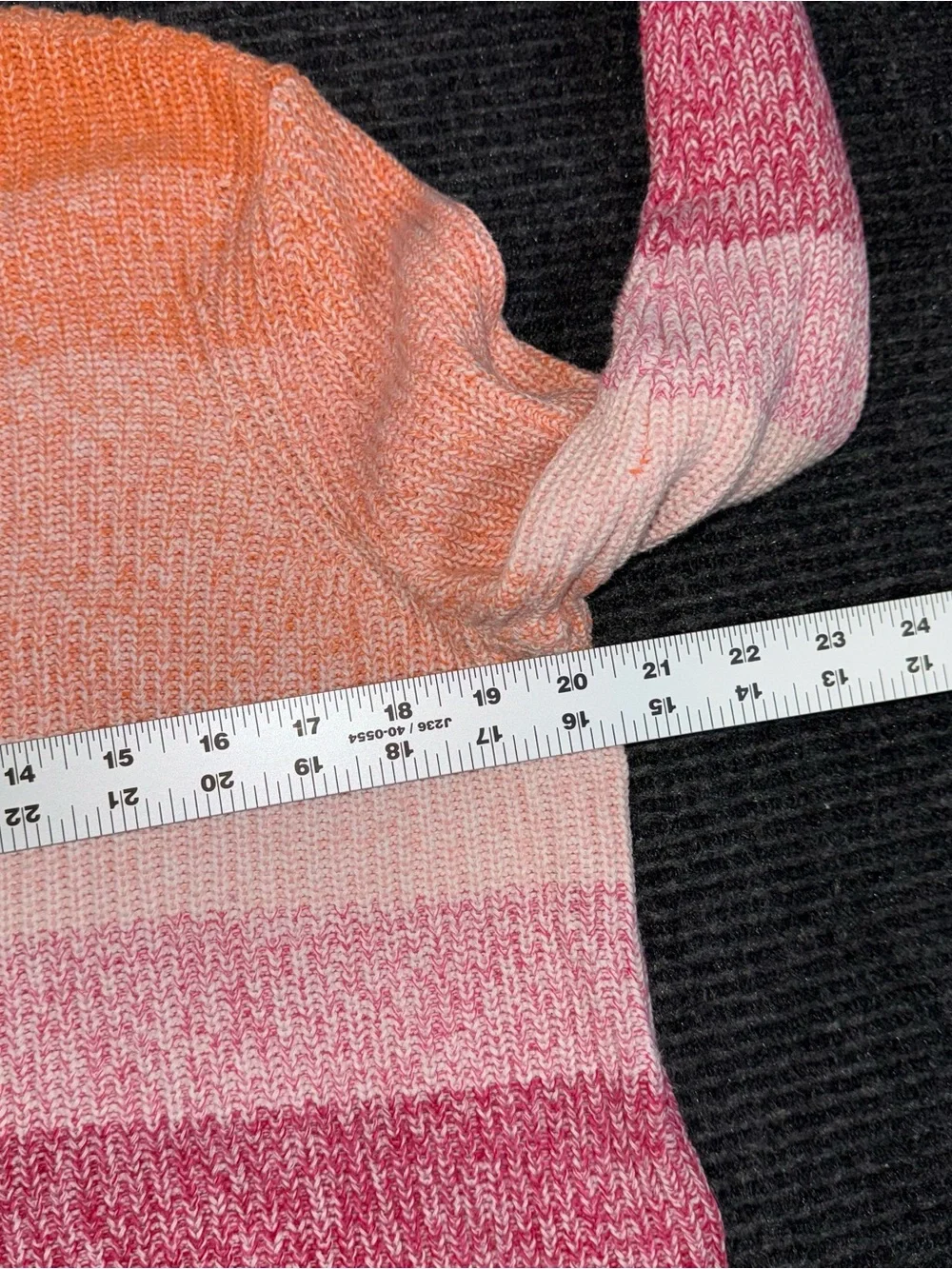 Talbots 100% Pima Cotton P Small Ombre Sweater Pink Orange Colorblock Knit Top
